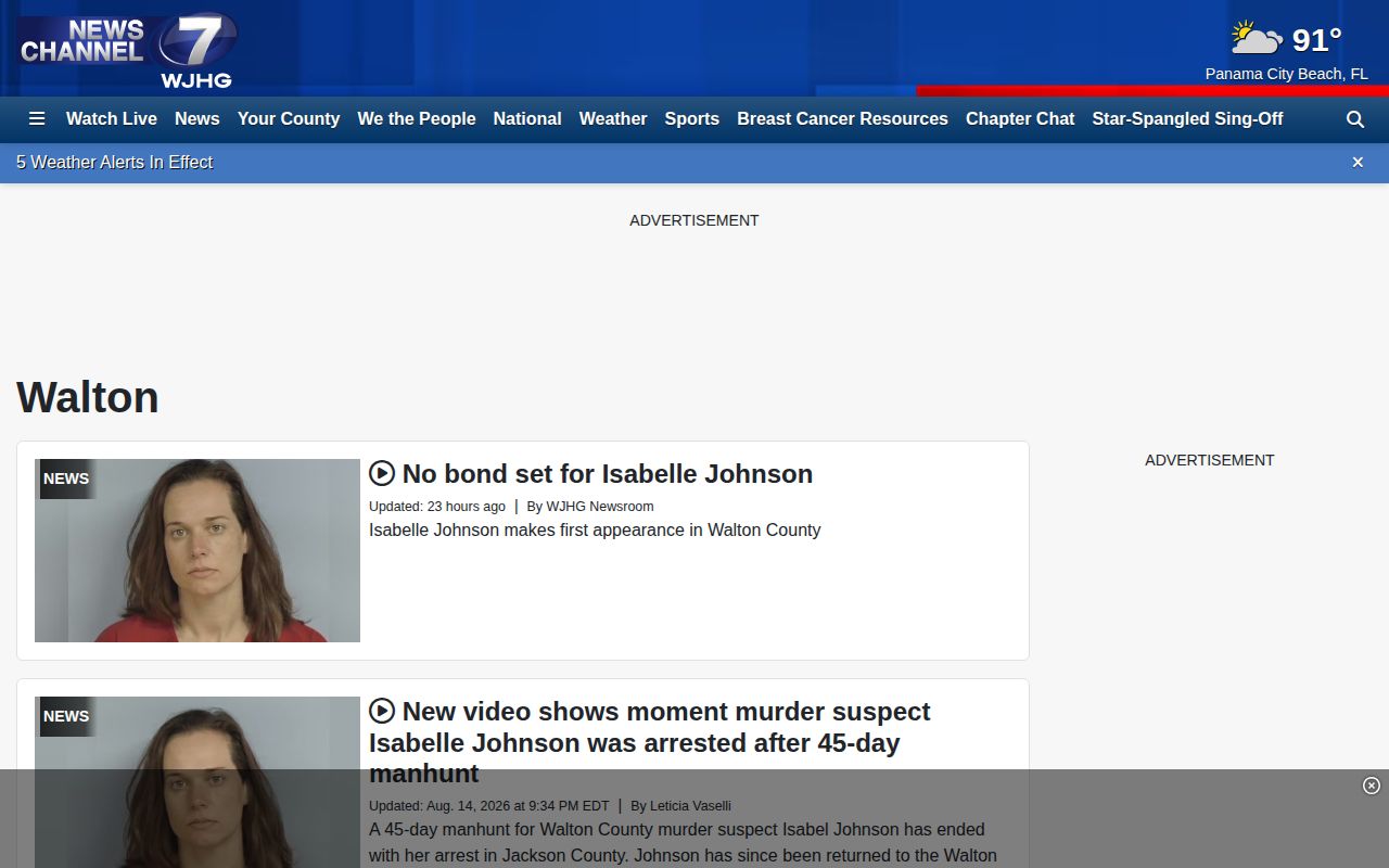WJHG Walton County crime news landing page