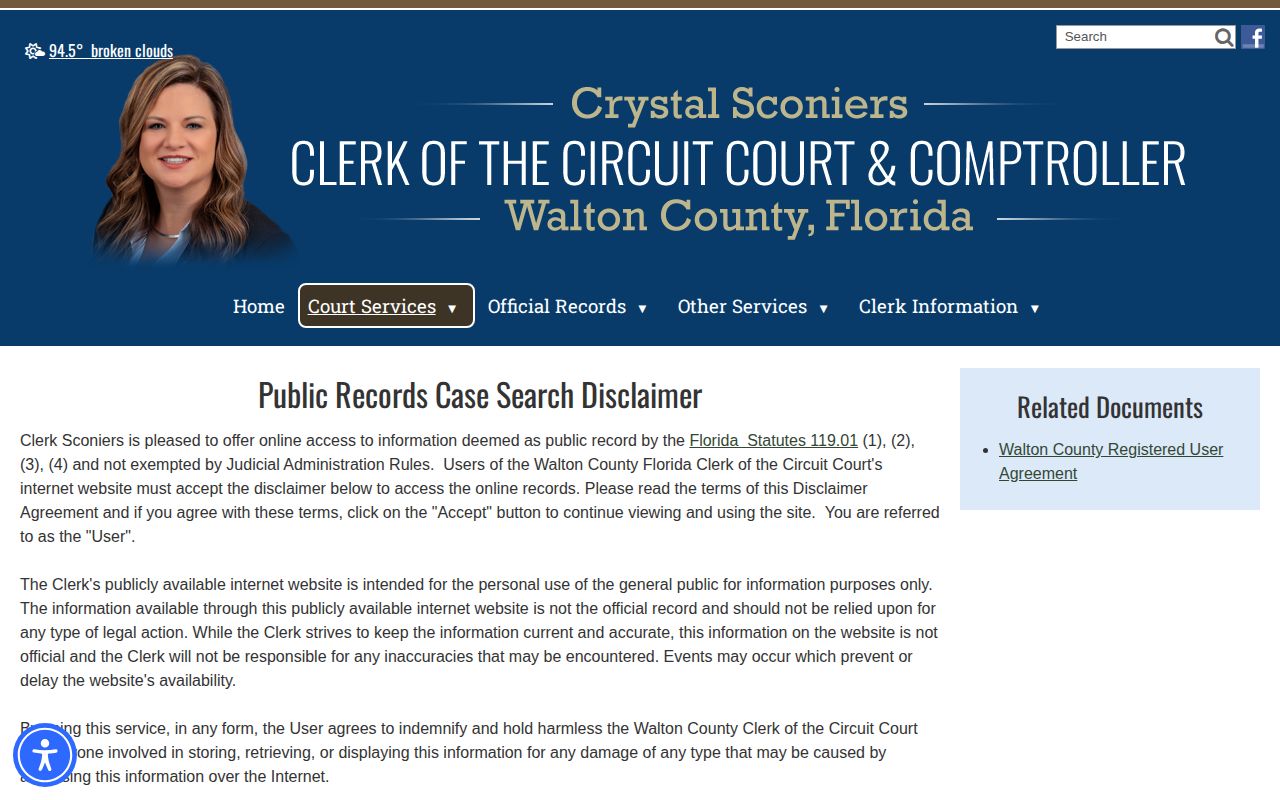 Walton County court record search after an arrest booking