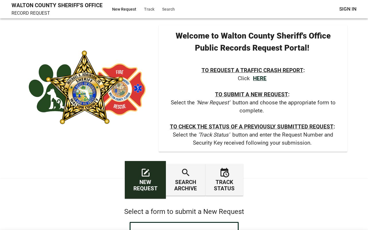 Walton County booking record and mugshot request portal